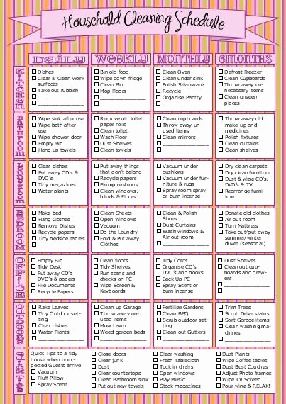 household chores chart