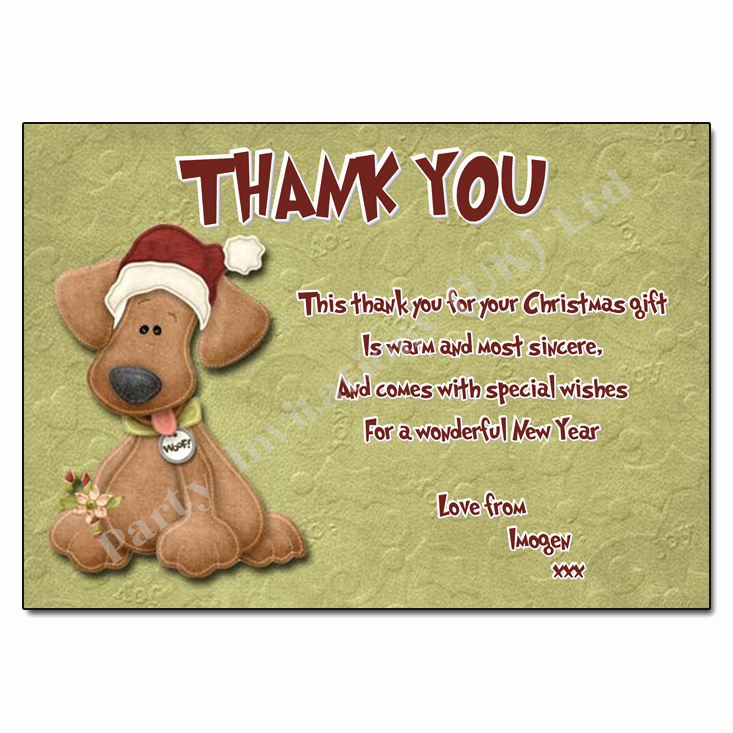 Christmas Thank You Notes Beautiful Yappy Christmas Thank You Note
