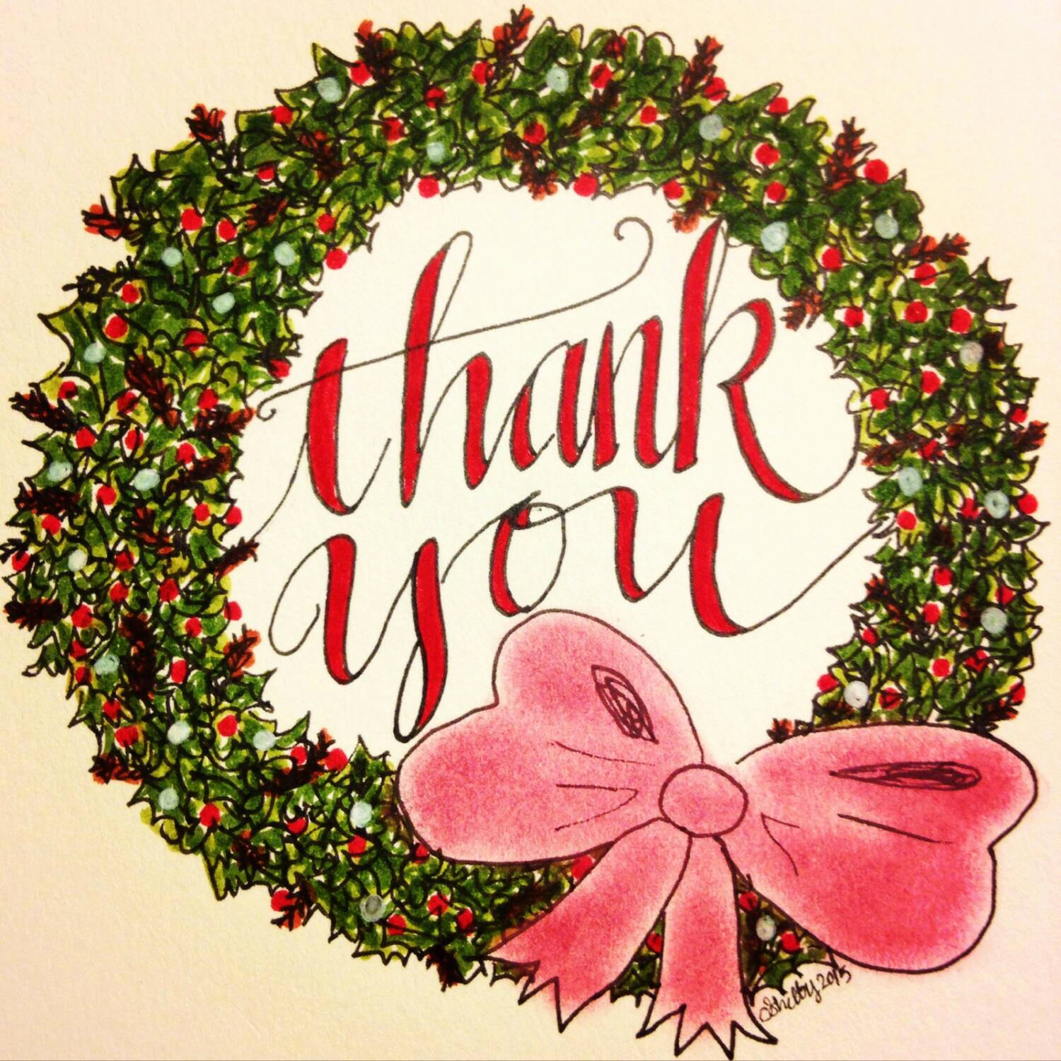 Christmas Thank You Notes Best Of Christmas Thank You Note Cards Wreath