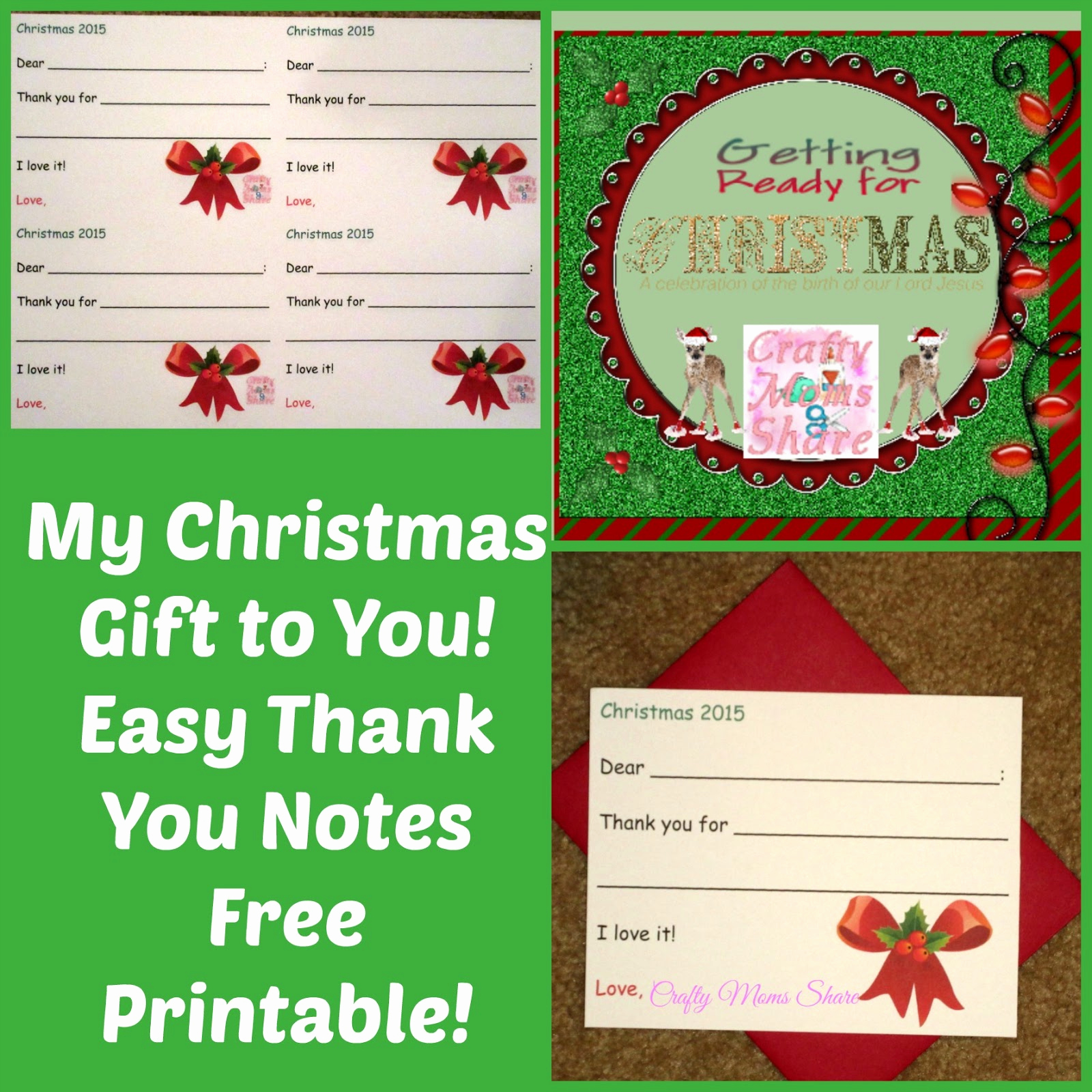 Christmas Thank You Notes Elegant Crafty Moms Easy Christmas Thank You Notes Free