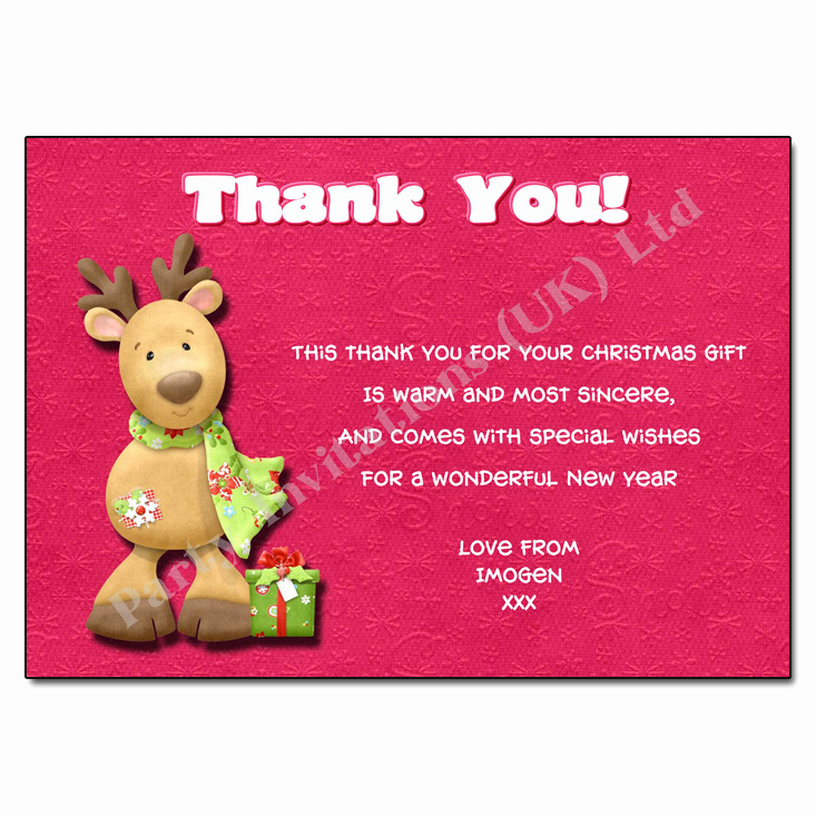 Christmas Thank You Notes Inspirational Reindeer Christmas Thank You Note