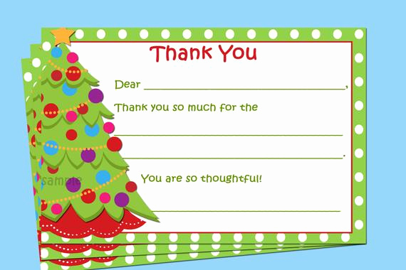 Christmas Thank You Notes Luxury Christmas Thank You Note Printable Instant Download