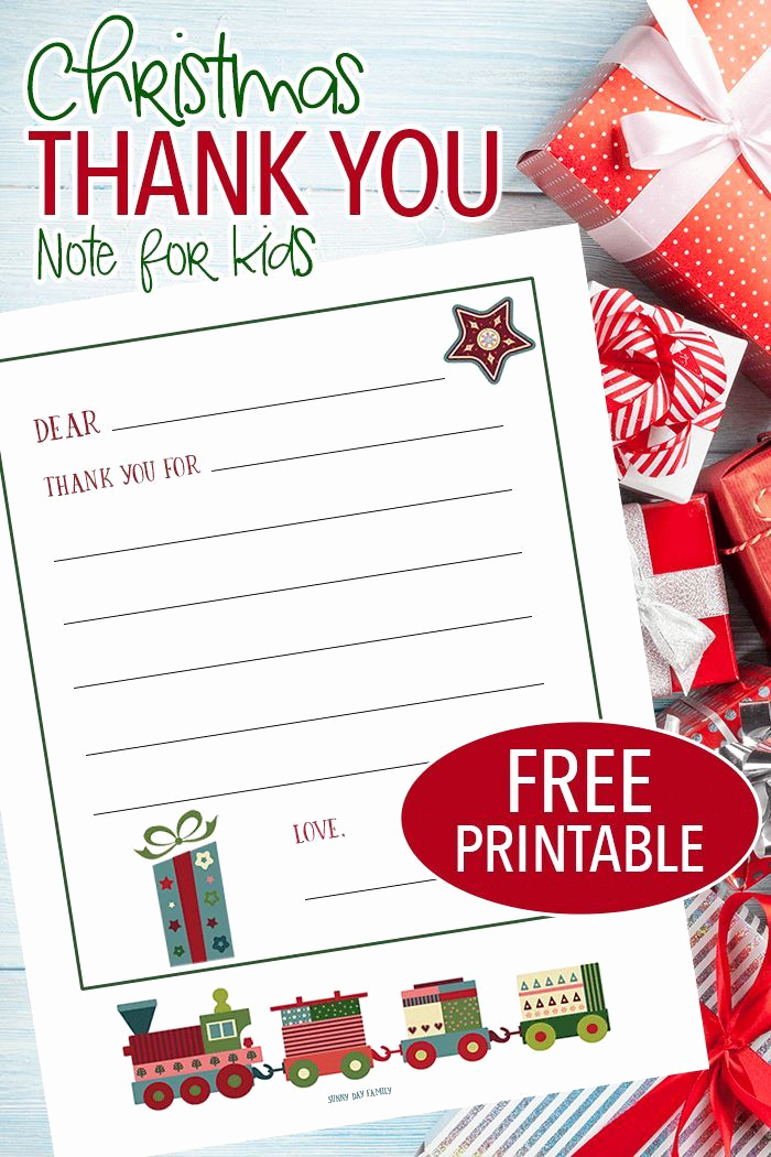 Christmas Thank You Notes Unique Free Printable Christmas Thank You Notes for Kids