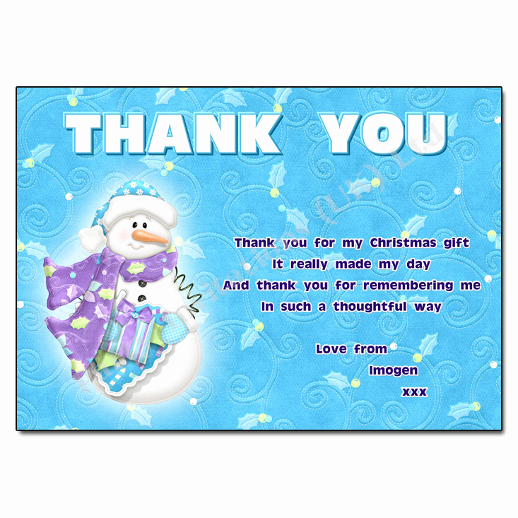 Christmas Thank You Notes Unique Frosty the Snowman Christmas Thank You Note