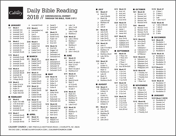 Chronological Bible Reading Plan Pdf Beautiful Personal Bible Study Calvary Church