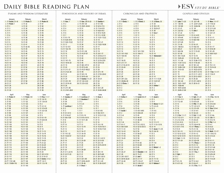 Chronological Bible Reading Plan Pdf Inspirational Esv Daily Bible Reading Plan