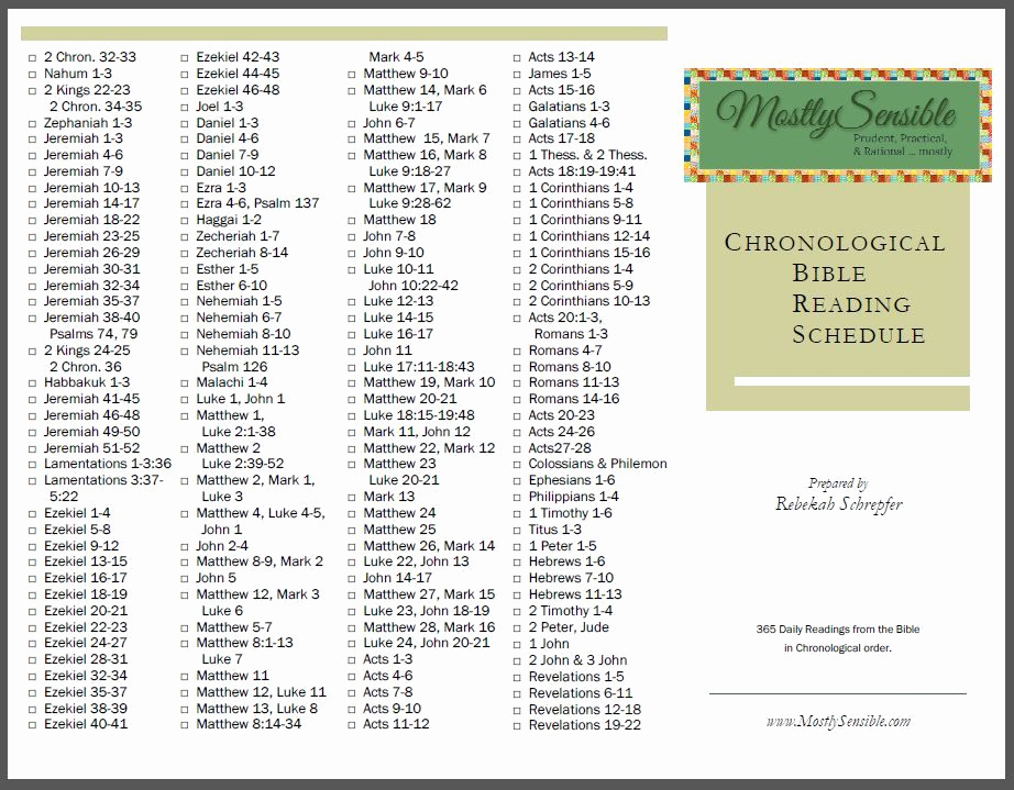 Chronological Bible Reading Plan Pdf Lovely Printable Chronological Bible Reading Jw