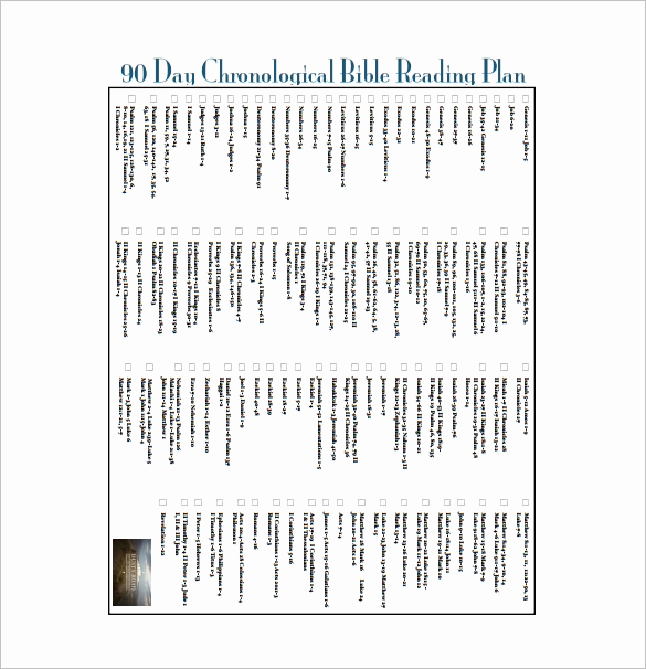 Chronological Bible Reading Plan Pdf Unique 90 Day Plan Template 11 Free Word Pdf Documents