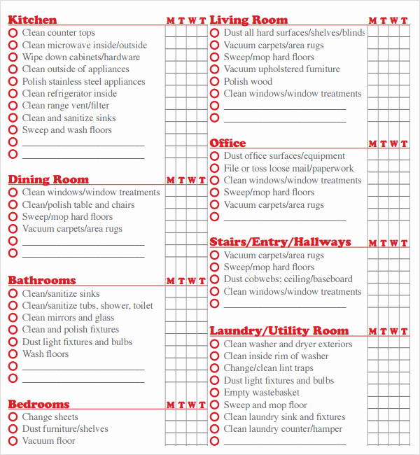 Cleaning Services Price List Template Luxury House Cleaning Checklist Template