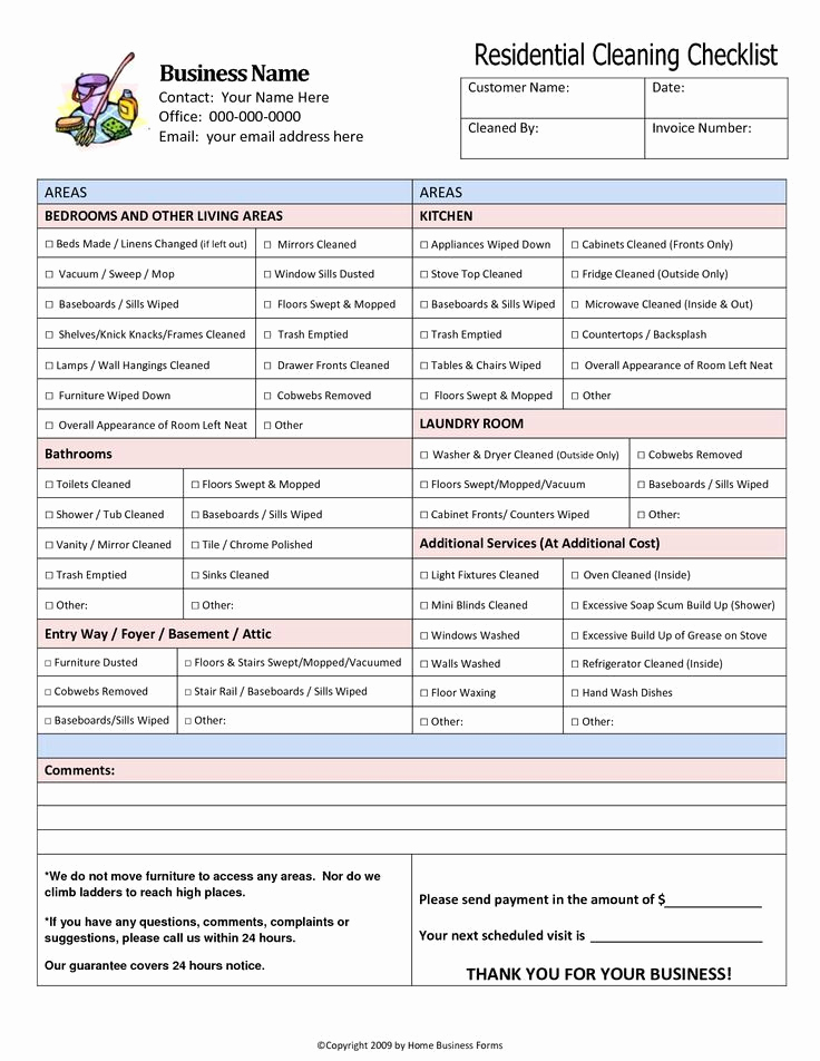 Cleaning Services Price List Template Unique Residential House Cleaning Checklist Bud