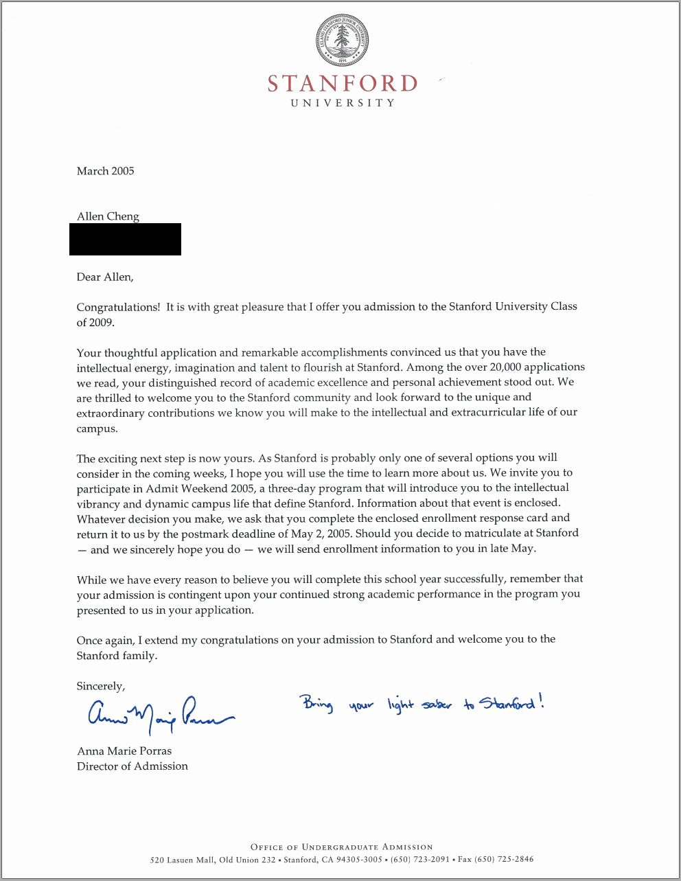 College Acceptance Letter Sample Awesome Stanford Acceptance Letter Real and Ficial