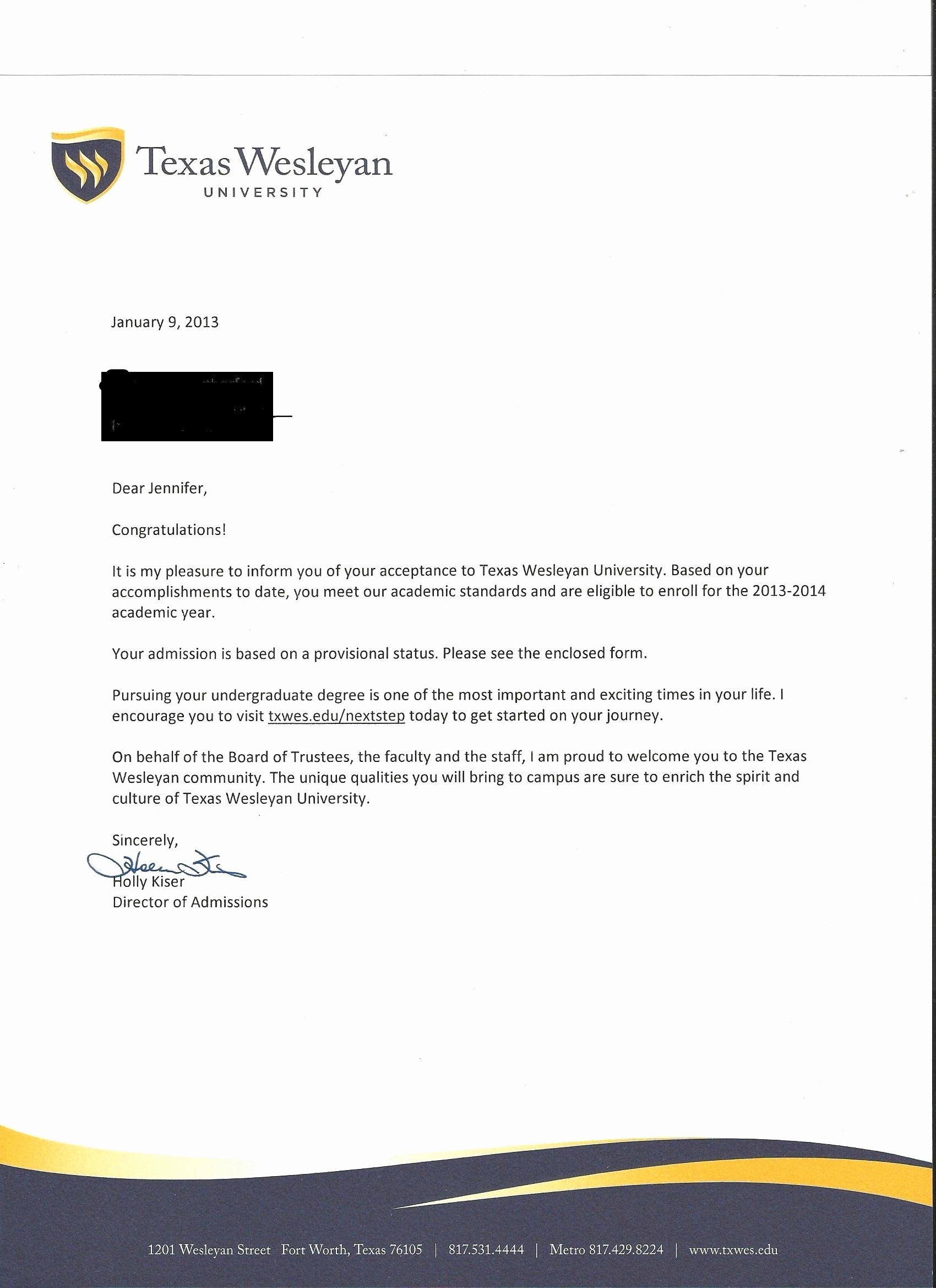 College Acceptance Letter Sample Fresh My College Acceptance Letter Imgur
