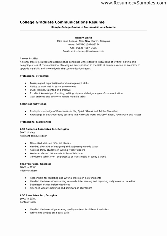 College Applicant Resume Template Lovely High School Senior Resume for College Application Google