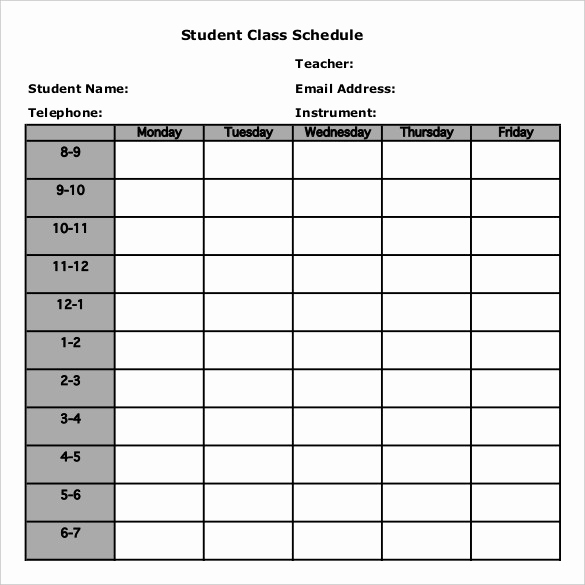College Class Schedule Template Awesome Class Schedule Template 36 Free Word Excel Documents