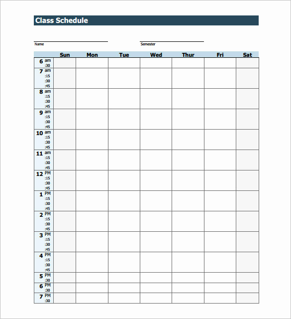 College Class Schedule Template Best Of Class Schedule Template Free Word Excel Documents