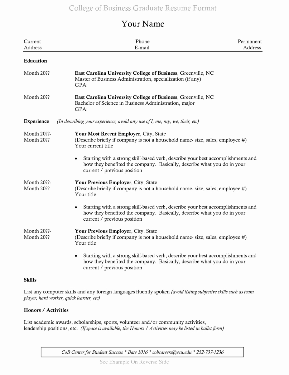 College Graduate Resume Template Unique New College Graduate Resume Sample – Perfect Resume format