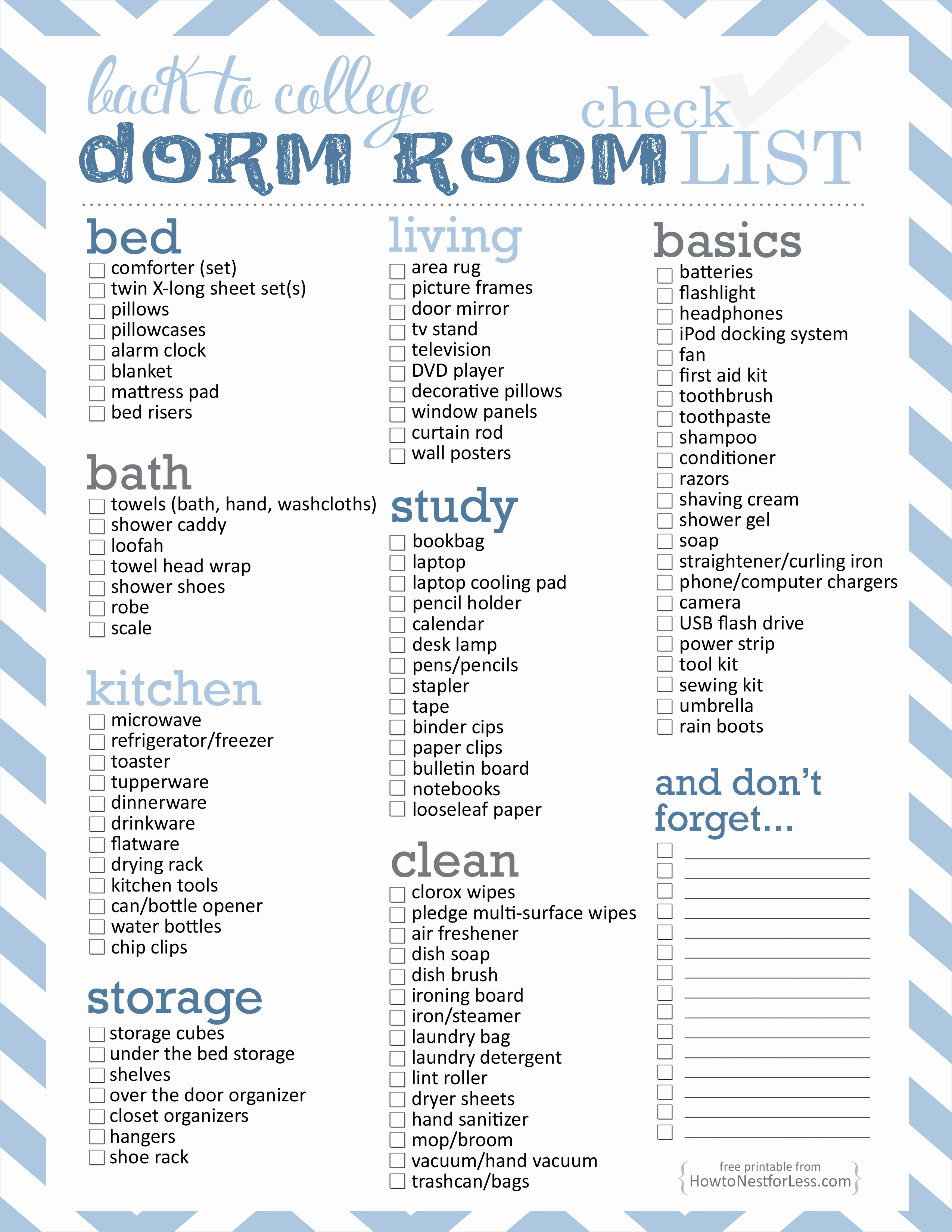College Packing List Pdf Elegant Dorm Room Checklist Free Printable How to Nest for Less™