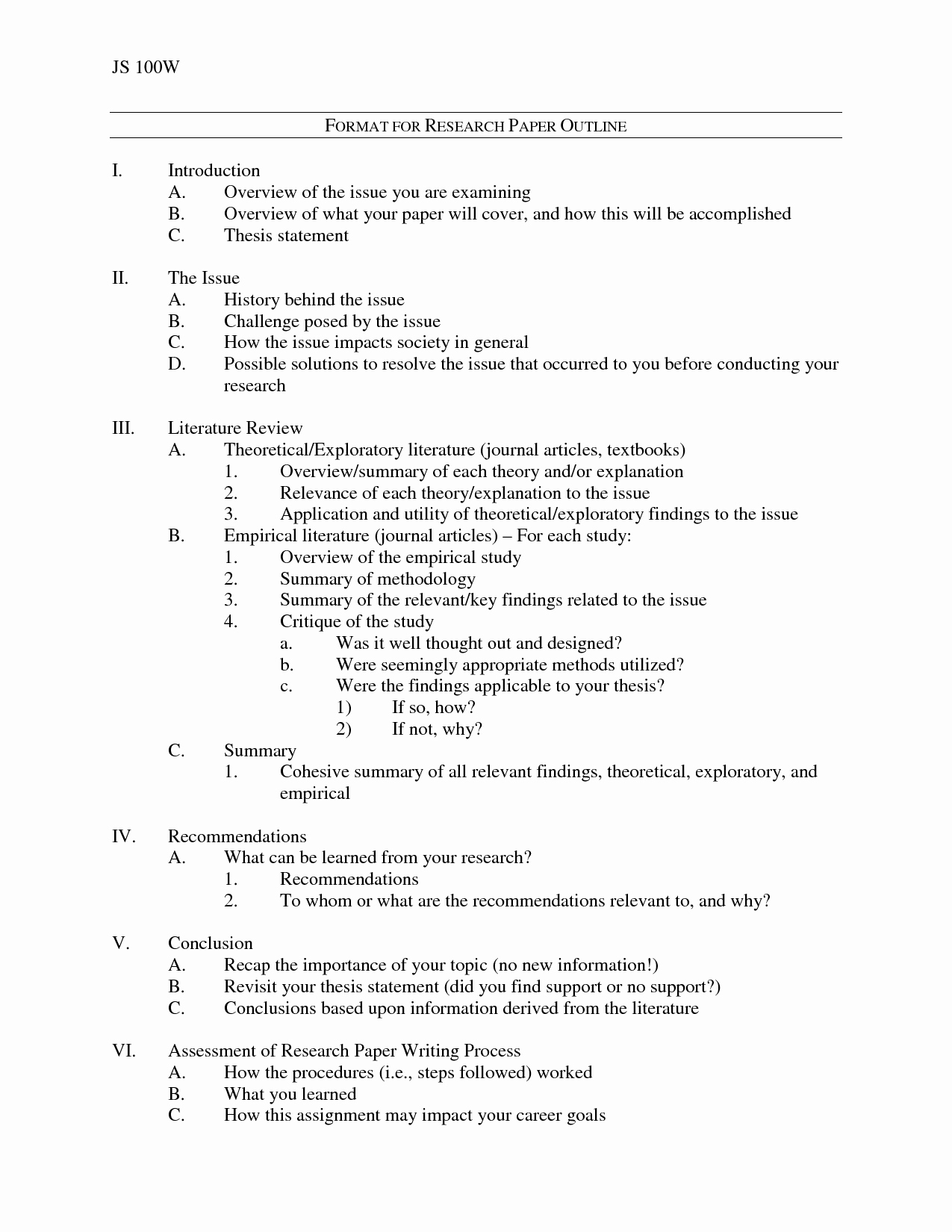 College Research Paper Example Awesome Research Paper Outline format by Vvg 93p8publ