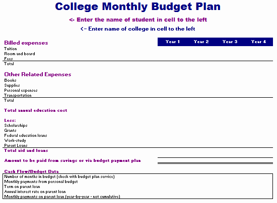 College Student Budget Template Awesome College Student Bud Template Free Driverlayer Search