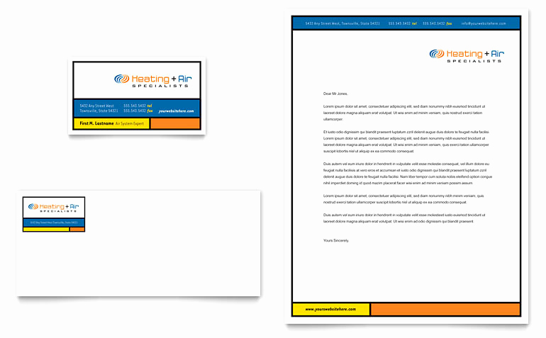 Company Letterhead Template Word Unique Heating &amp; Air Conditioning Business Card &amp; Letterhead