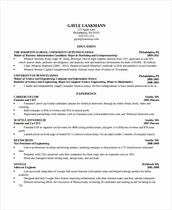 Computer Science Student Resume Best Of 11 Puter Science Resume Templates Pdf Doc