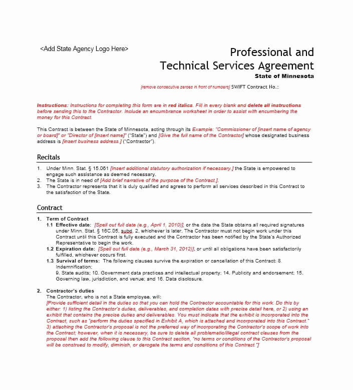 Contract for Services Template Inspirational 50 Professional Service Agreement Templates &amp; Contracts
