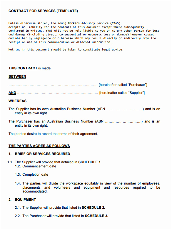 Contract Template for Services Fresh 12 Service Contract Templates Pdf Doc