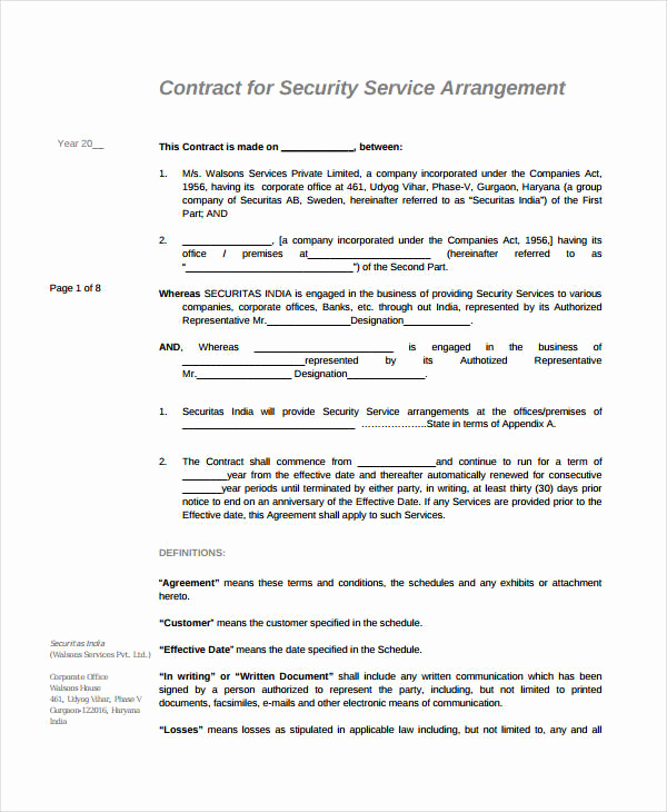 Contract Template for Services Unique 21 Simple Service Agreements Word Pdf