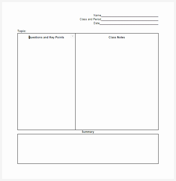 Cornell Notes Template Google Docs Awesome Cornell Notes Template 51 Free Word Pdf format