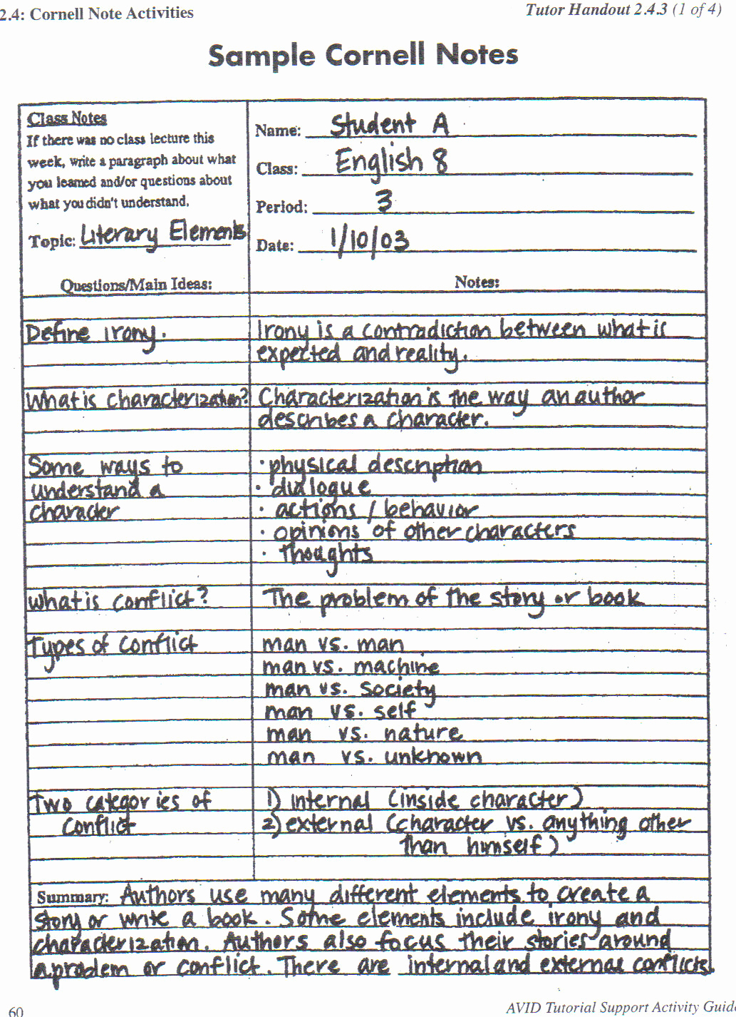 Cornell Notes Template Google Docs Best Of Cornell Notes Sample 1ridgeview High School