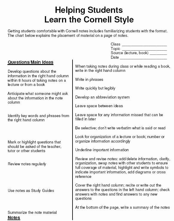 cornell notes template google docs best of cornell notes template doc i gave a handout about cornell of cornell notes template google docs