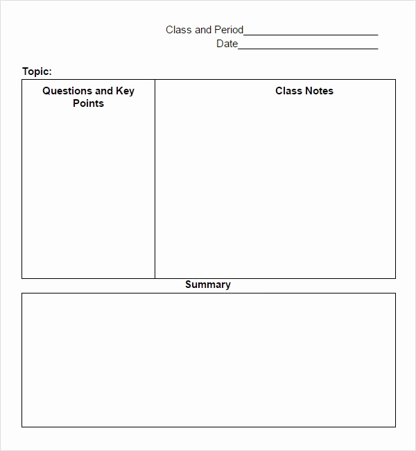 Cornell Notes Template Google Docs Lovely Cornell Note Template 9 Free Pdf Doc Download