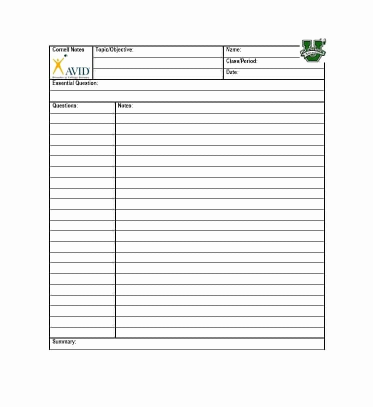 Cornell Notes Template Google Docs Luxury Cornell Note Template 2017