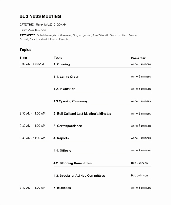 Corporate Meeting Minutes Template Best Of Agenda Template – 24 Free Word Excel Pdf Documents