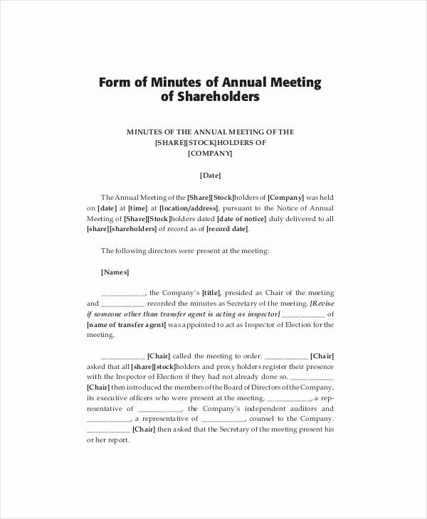 Corporate Meeting Minutes Template Lovely Corporate Minutes Template – 10 Free Word Pdf Documents