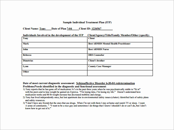 Counseling Treatment Plan Template Pdf Best Of Treatment Plan Template