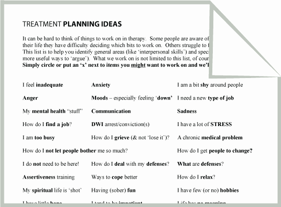 Counseling Treatment Plan Template Pdf Luxury Mental Health Treatment Planning Ideas Worksheet Google