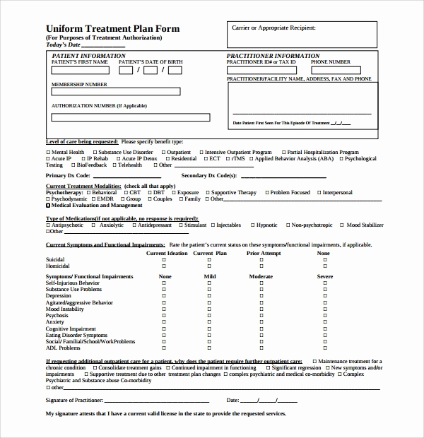 Counseling Treatment Plan Template Pdf Unique Sample Treatment Plan Template 9 Free Documents In Pdf