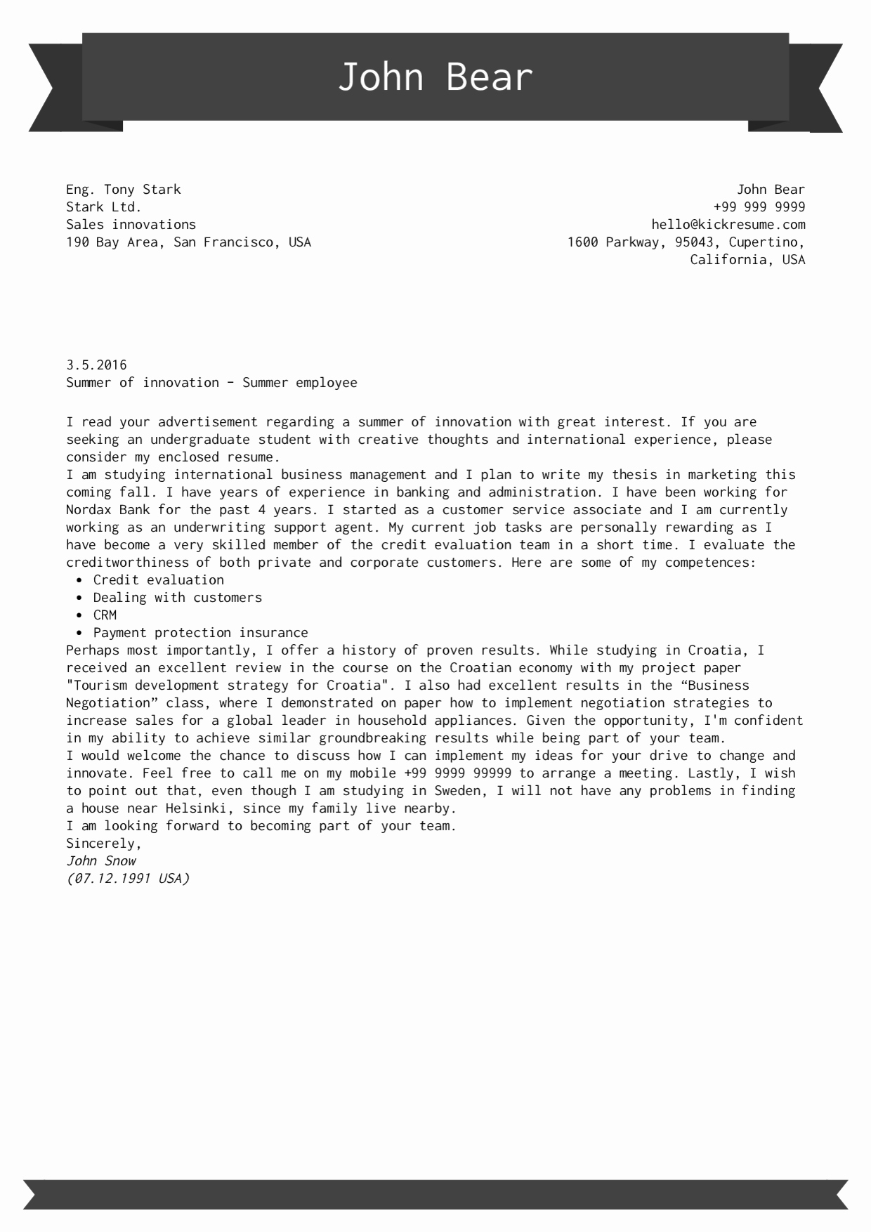 Cover Letter for Employment Unique Cover Letter Examples by Real People Student Summer Job
