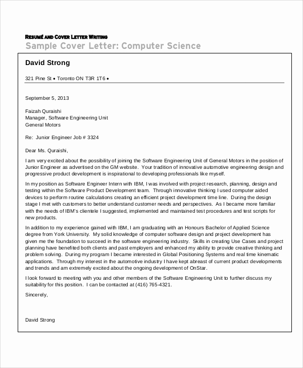 Cover Letter for Engineering Internship Luxury Sample Engineering Cover Letter 7 Examples In Pdf