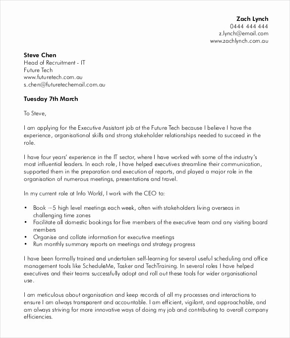 Cover Letter for Executive assistant Beautiful 51 Simple Cover Letter Templates Pdf Doc