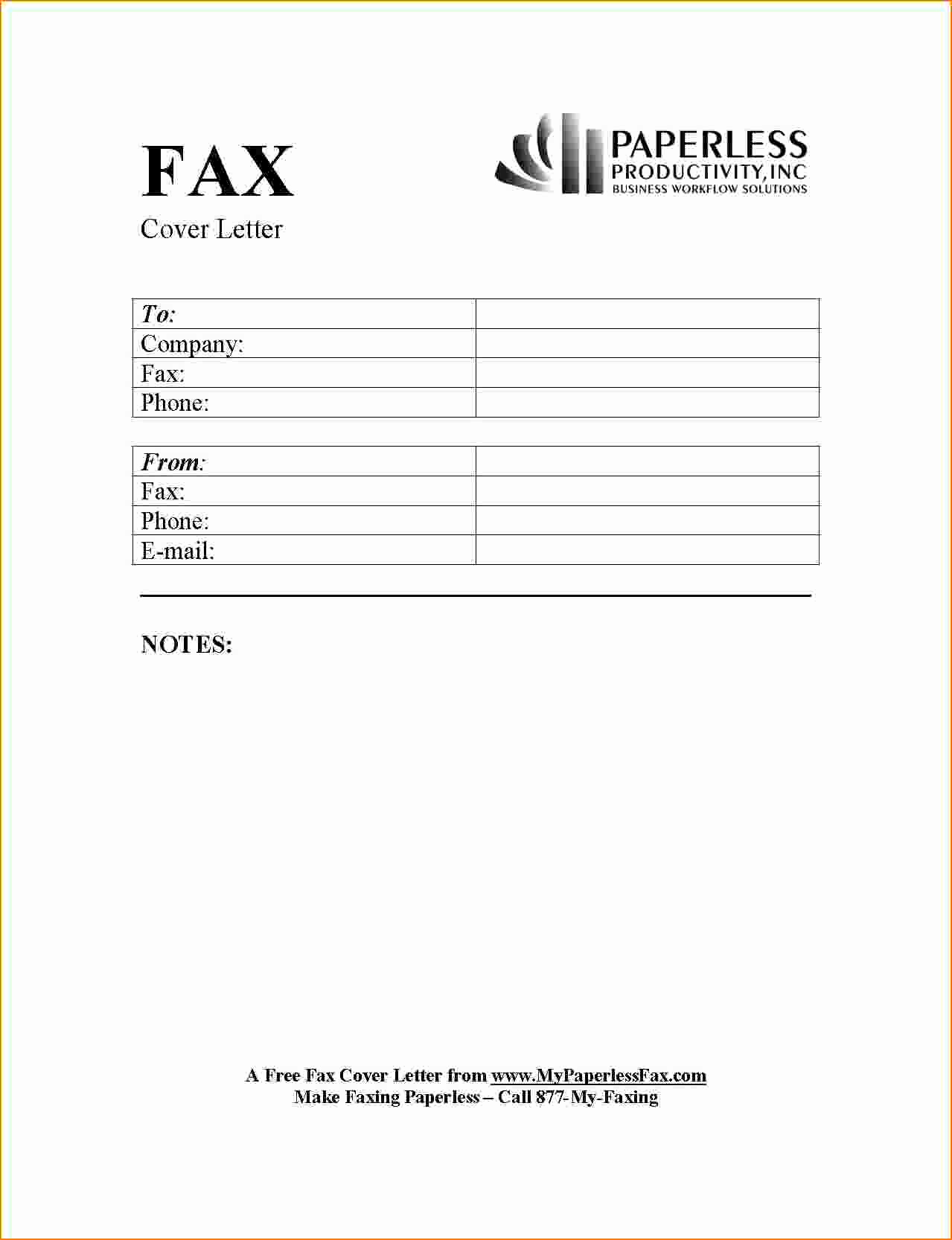 Cover Letter for Fax Inspirational 6 Fax Cover Letter Template