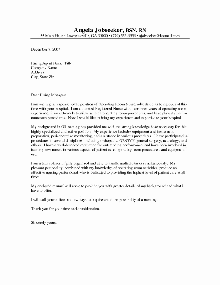 Cover Letter for Nursing Awesome Pin by orva Lejeune On Resume Example Pinterest