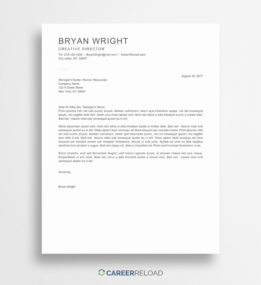 Cover Letter Free Template Lovely Free Cover Letter Templates for Microsoft Word Free Download
