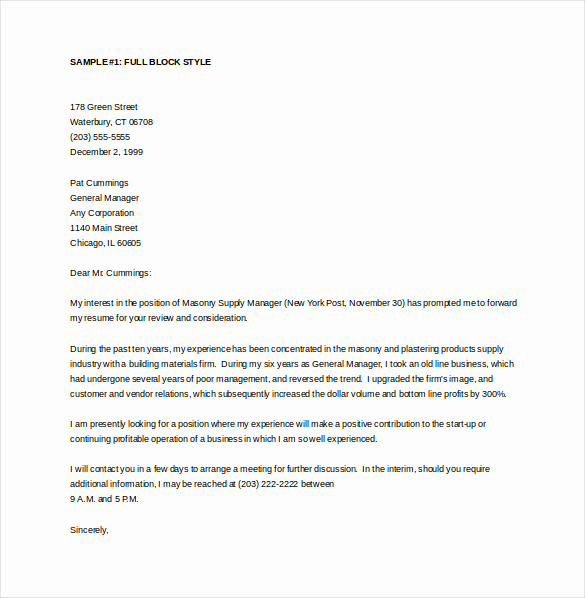 Cover Letter Word Template New 15 General Cover Letter Templates Free Sample Example