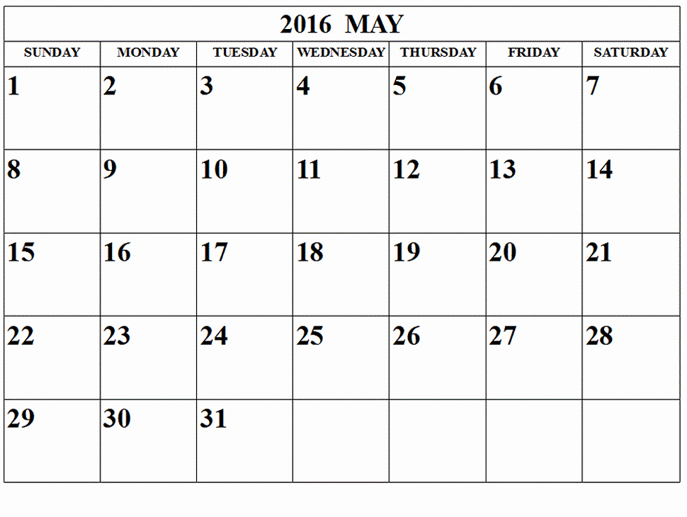 Create Calendar In Word Unique May 2016 Blank Templates [pdf Word Excel]