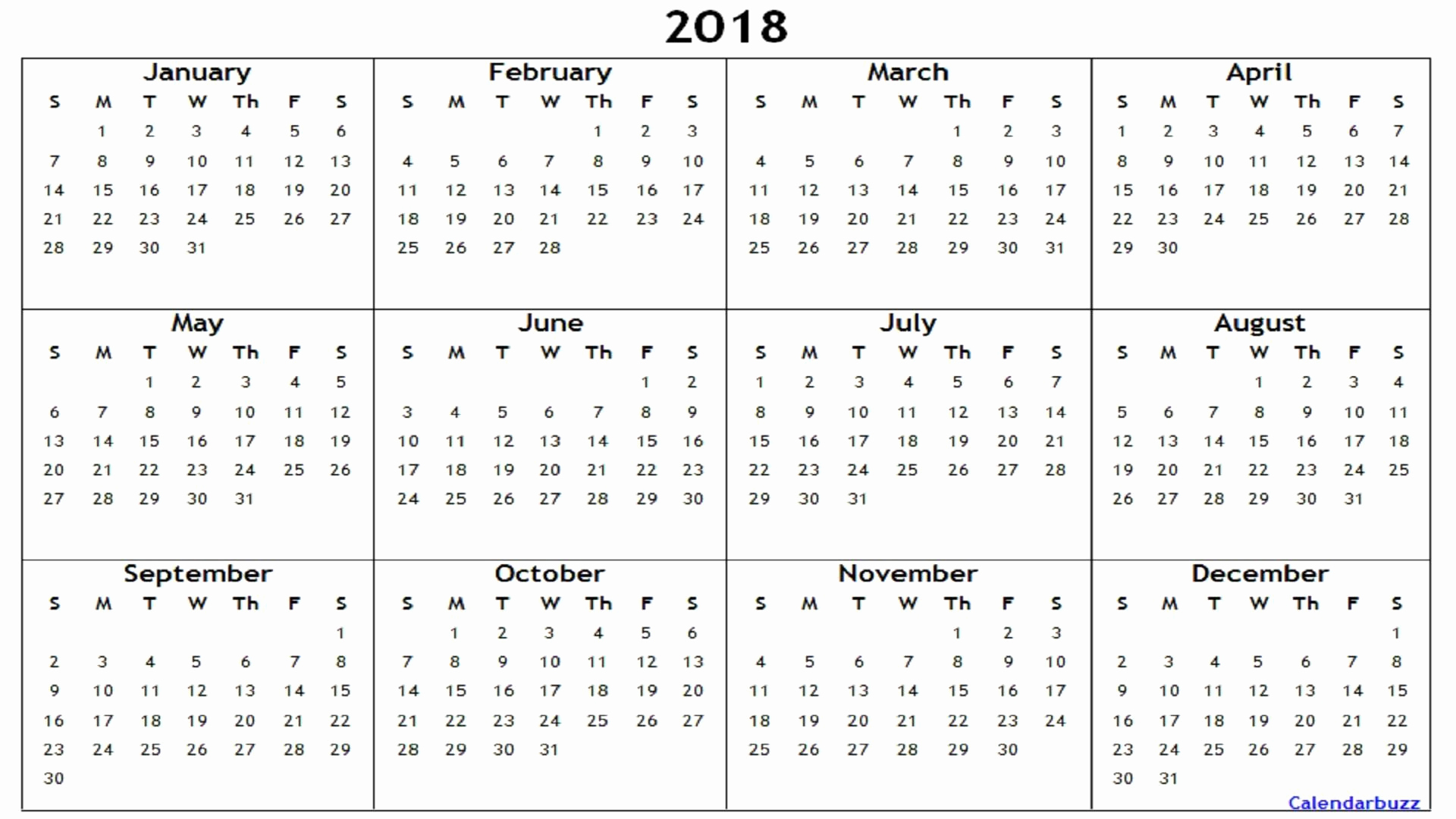 Create Calendars In Word New 2018 Yearly Calendar Printable Word