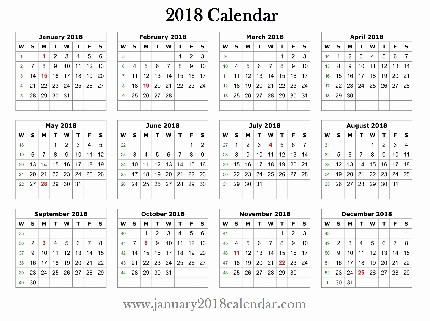 Create Calendars In Word Unique 2018 Printable Word Calendar Template