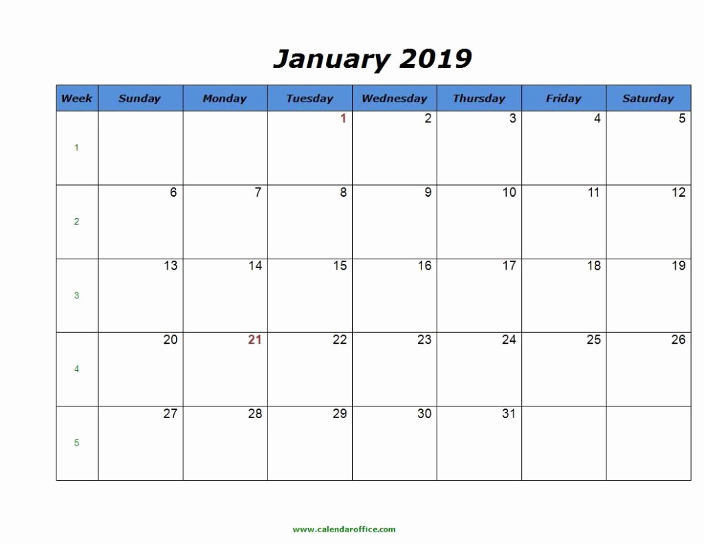Create Calendars In Word Unique Free January 2019 Calendar In Printable format Templates