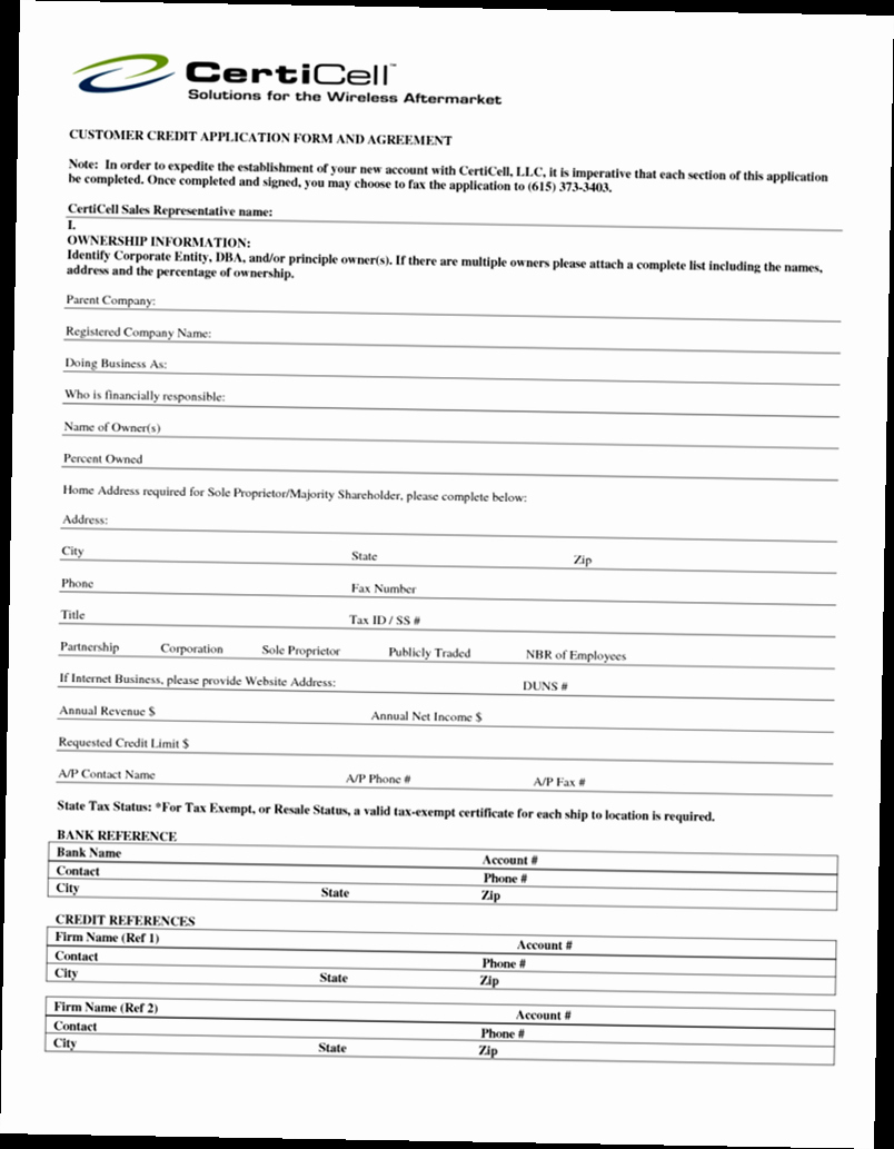 Credit Application form Pdf Awesome Business Credit Application form Pdf